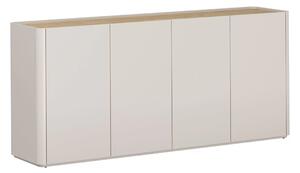Komoda Elivo 200 cm čtyřdveřová - kašmír / olejovaný dub