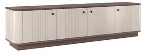 TV stolek Vesper 4D 187 cm - kašmír / ořech / černé úchytky