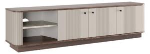 TV stolek Vesper 3D 187 cm - kašmír / ořech / černé úchytky