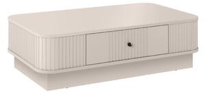 Konferenční stolek se zásuvkou Vesper 103x60 cm - kašmír / černé úchytky