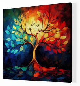 Obraz na plátně - Strom života Oheň v duši FeelHappy.cz Velikost obrazu: 40 x 40 cm