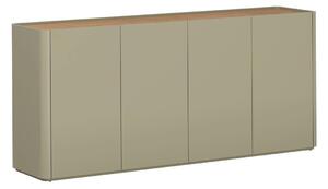 Komoda Elivo 200 cm čtyřdveřová - eukalyptus / dub baltic dune