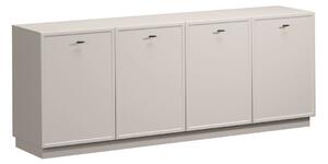Komoda Lorini 200 cm čtyřdveřová - kašmír / černé úchytky T-bar