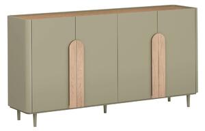 Komoda Amilio 200 cm na nožkách - eukalyptus / dub baltic dune / úchytky dub přírodní