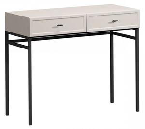 Konzolový stolek se zásuvkami Lorini 100 cm - kašmír / černé úchytky T-bar / rám
