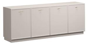 Komoda Lorini 200 cm čtyřdveřová - kašmír / zlaté úchytky T-bar