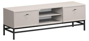 TV stolek se zásuvkami Lorini 150 cm - kašmír / černé úchytky T-bar / rám