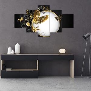 Obraz - Koule se zlatými motivy (125x70 cm)