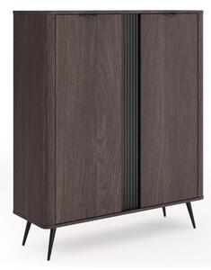 Vysoká komoda Edrin 113 cm - dub dunin / černá