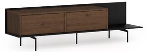 TV stolek Zenar 200 cm na kovových nohách - ořech elegant / černý