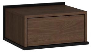 Závěsný noční stolek se zásuvkou Zenar 50 cm - ořech elegant / černý