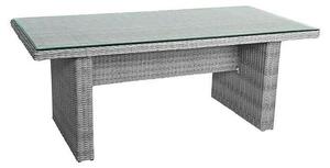 Sunfun Pauline Zahradní stůl, 200 × 100 × 75 cm, hliník, PE ratan, sklo