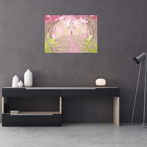 Obraz - Cesta do růžového království (70x50 cm)