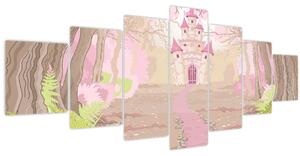 Obraz - Cesta do růžového království (210x100 cm)