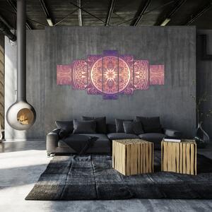 Obraz - Mandala na fialovém gradientu (210x100 cm)