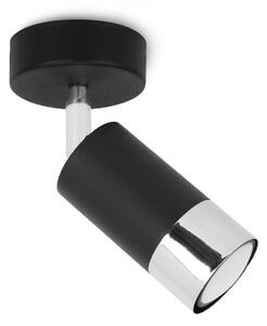 Stropní svítidlo HUGO, 1x černé/chromové kovové stínítko, (možnost polohování)
