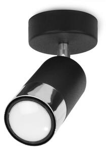 Stropní svítidlo HUGO, 1x černé/chromové kovové stínítko, (možnost polohování)