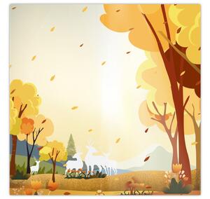 Obraz - Podzimní krajina, ilustrace (30x30 cm)