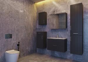 Kingsbath Ossy 84 závěsná nízká koupelnová skříňka, grafit
