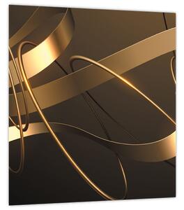 Obraz - Bronzové stuhy (30x30 cm)