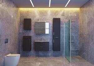 Kingsbath Ossy 80 zrcadlová skříňka do koupelny s LED osvětlením, grafit