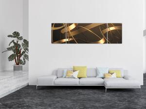 Obraz - Bronzové stuhy (170x50 cm)