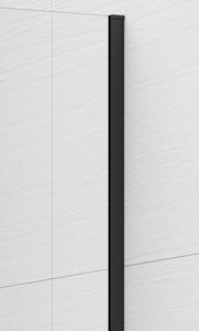 Polysan ESCA BLACK MATT jednodílná sprchová zástěna k instalaci ke stěně, sklo čiré, 700 mm