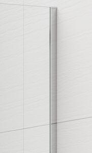 Polysan ESCA CHROME jednodílná sprchová zástěna k instalaci ke stěně, sklo Flute, 700 mm
