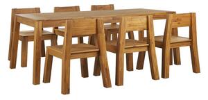 Set zahradního nábytku LIVIGNO (světlé dřevo) (s židlemi) (pro 6 osob). 1026906