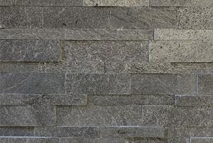 Kamenný obklad, Kvarcit šedostříbrný, 15x60x0,8-1,4 cm, ES005, balení