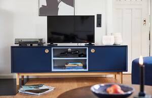 Tmavě modrý lakovaný TV stolek Tom Tailor Color Box 170 x 44 cm