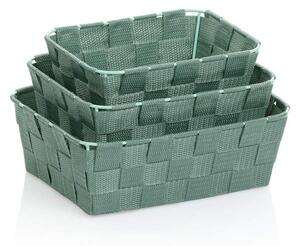 KELA Sada košíků Alvaro plast vláknová páska limetková zelená 3 kusy KL-24518