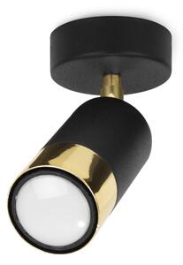 Stropní svítidlo HUGO, 1x černé/zlaté kovové stínítko, (možnost polohování)