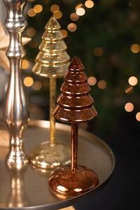 Bronzový svítící skleněný vánoční stromek Led S - Ø 9*25 cm