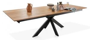 Rozkládací jídelní stůl masiv divoký dub a kov Tamalero 160/245x90