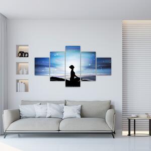 Obraz meditující ženy (125x70 cm)