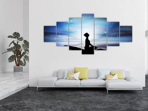 Obraz meditující ženy (210x100 cm)