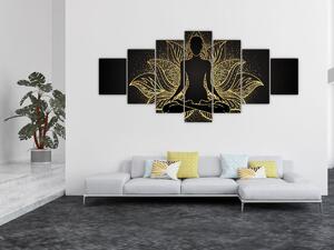 Obraz siluety v lotusovém květu (210x100 cm)