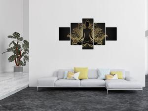Obraz siluety v lotusovém květu (125x70 cm)