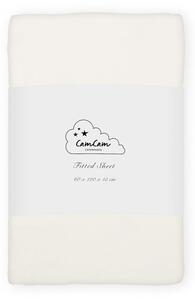Krémové napínací dětské prostěradlo do postýlky z bio bavlny 60x120 cm Off-White – Cam Cam Copenhagen