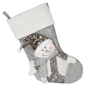 Vánoční dekorace ve tvaru ponožky se sněhulákem