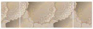 Obraz - Mandaly ve zlatých tónech (170x50 cm)