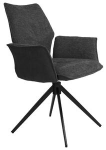 ŽIDLE S PODRUČKAMI, železo, mikrovlákno, šedá, černá, tmavě šedá Novel - Jídelní židle