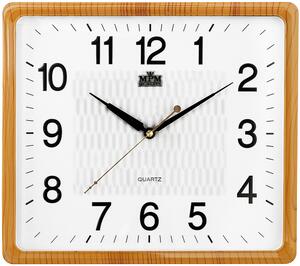 Hranaté plastové hodiny bílé/oranžové MPM E01.2929
