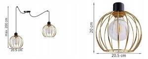 Závěsné svítidlo TORONTO SPIDER, 2x zlaté drátěné stínítko, (výběr ze 2 barev konstrukce)