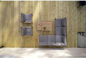 Sensum Set lounge nábytku Bergby, 3 díly, hliník, eukalyptové dřevo, antracit, přírodní