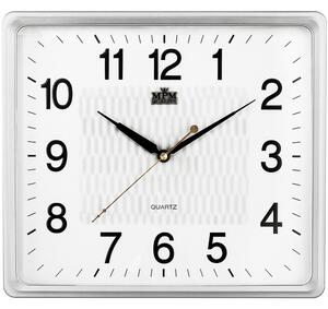 Hranaté plastové hodiny bílé MPM E01.2929