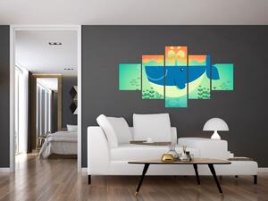Obraz - Veselá velryba (125x70 cm)