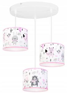 Light Home Dětské závěsné svítidlo DAISY, 3x textilní stínítko se vzorem, O