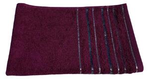 Měkoučký ručník ZARA s jemným proužkem. Velikost 40x60 cm. Barva ručníku je bordó